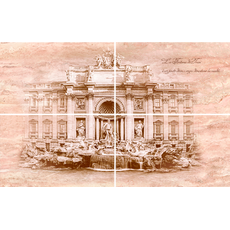 TRAVERTIN Fontana di Trevi Панно 50*80 ( из 4-х частей) TR-P-FTR, фото 1