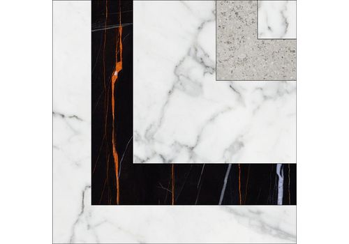 MARBLE TREND Carrara Белый Матовый Вставка Гидроабраз. резка 10*10 K-1000/MR/t01-cut/100x100, фото 1